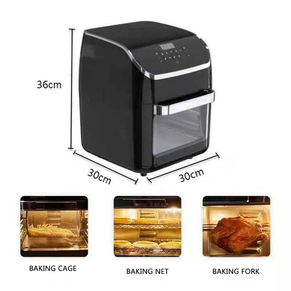 12L Intelligent Electric Air Fryer Oven Fully Automatic Fryer With Perspective Rotation Freydora De Aire Inteligente