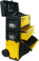 Tool Box with Wheels ? Stackable 3-in-1 Tool Chest Foldable Comfort Handle an 2