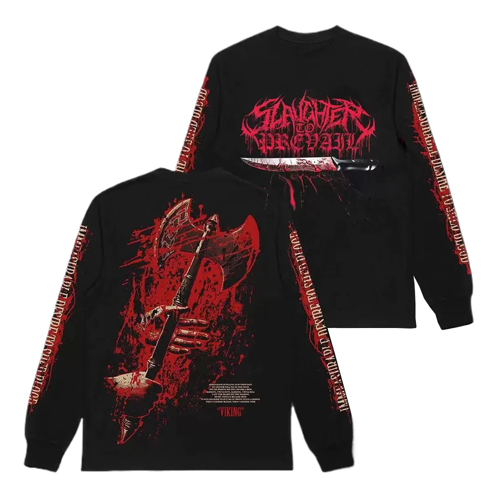 

New Mens Long Sleeve Tshirt Slaughter To Prevail Deathcore Rock Band Heavy Metal Tshirt Harajuku Streetwear Hip Hop T-Shirt