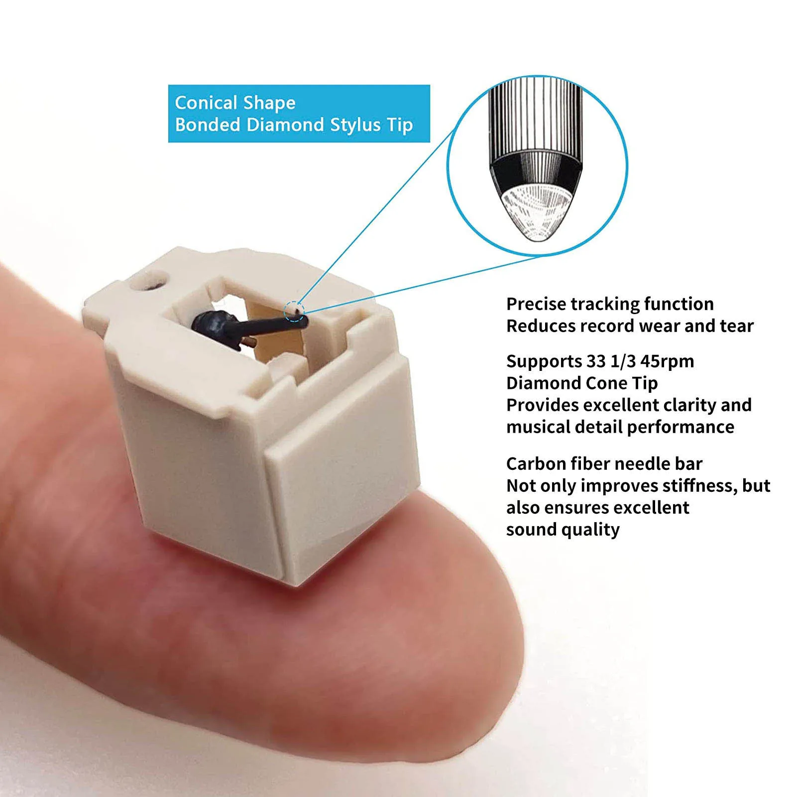 Replacement Turntable  Record Player Needle Easy Installation Professional  Lightweight for AT PL300 for CR249