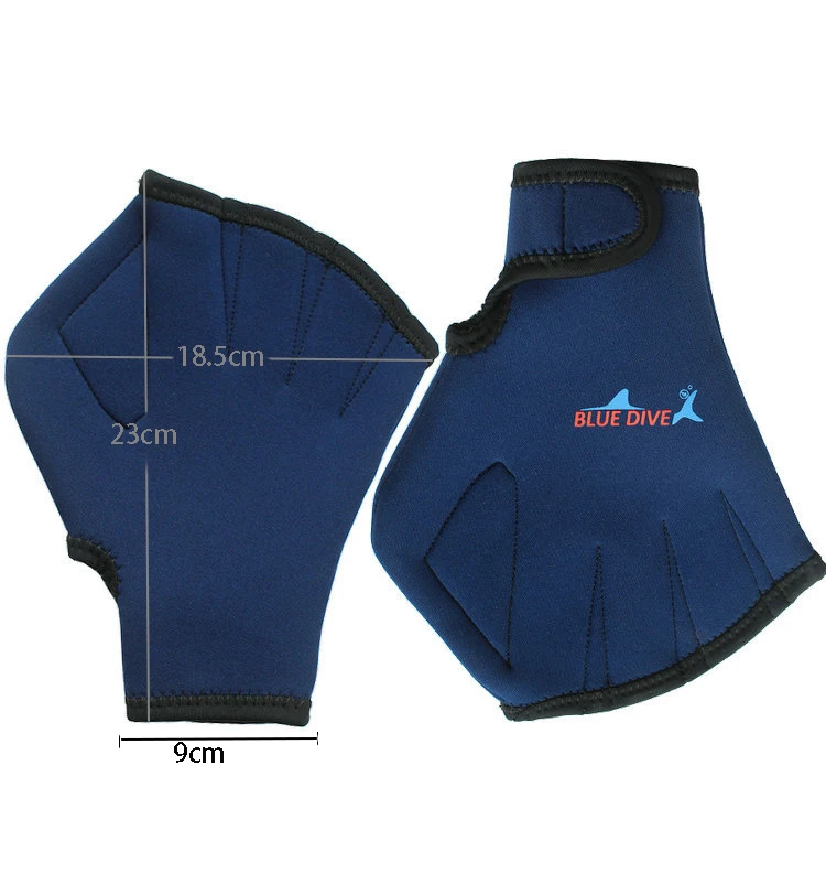 1 Pair Adjustable Neoprene Webbed Swimming Gloves Aquatic Fit SwimPaddles Snorkeling Diving Hand Web Water Gloves Half Finger 4