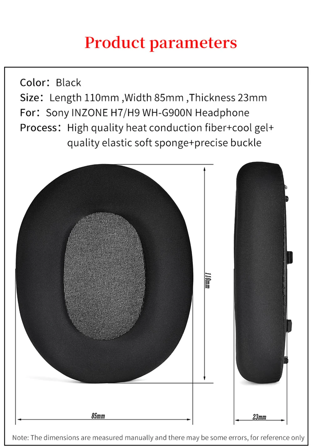 Ear Pads For SONY INZONE H7 H9 Headphone Cushion WH-G900N Headset Foam Earpads Replacement Sponge Earmuffs Headbeam Cover