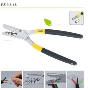 PZ 0.5-16 One Hand Mini Small Germany Style Crimping Plier Crimper For Insulated Terminals Cable End Sleeves Square mm 0.5-16