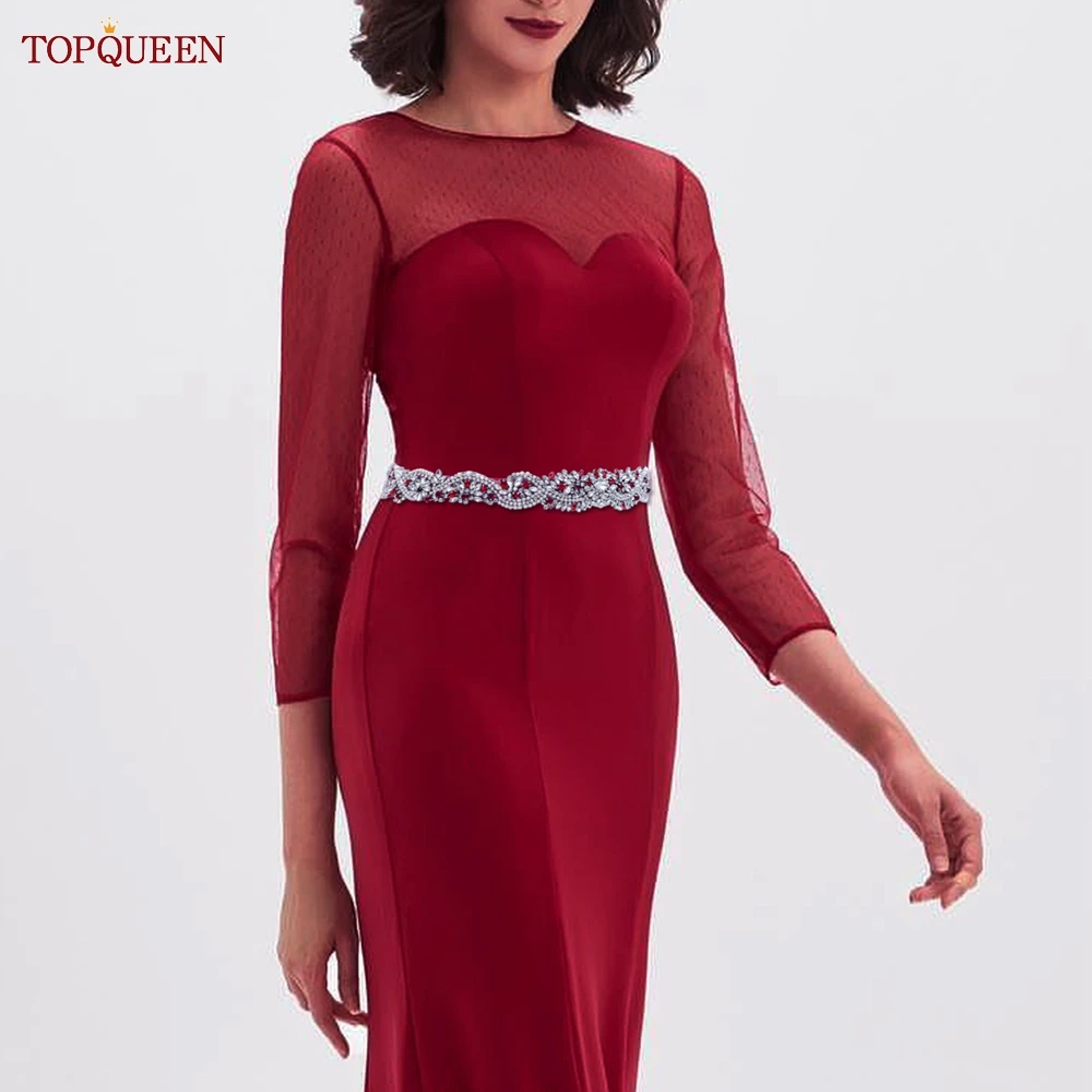TOPQUEEN S82 Bridal Ruby Decorative Belt for Wedding Evening