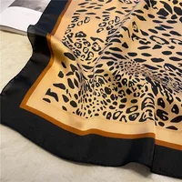 Luxury Brand Leopard Print Square Scarf Women's Imitation Silk Scarf Casual Versatile Decoration Small Neck Scarf 70CMx70CM 5