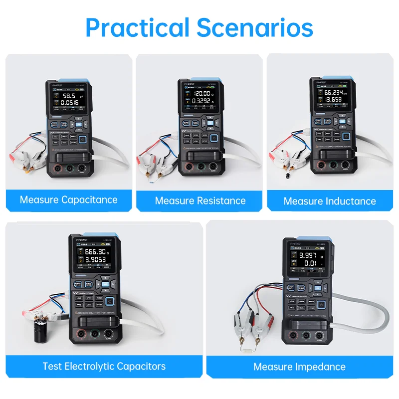 FNIRSI LC1020E High Precision Digital Bridge LCR ESR Tester Resistance Capacitance Inductance Electronic Component Measurement