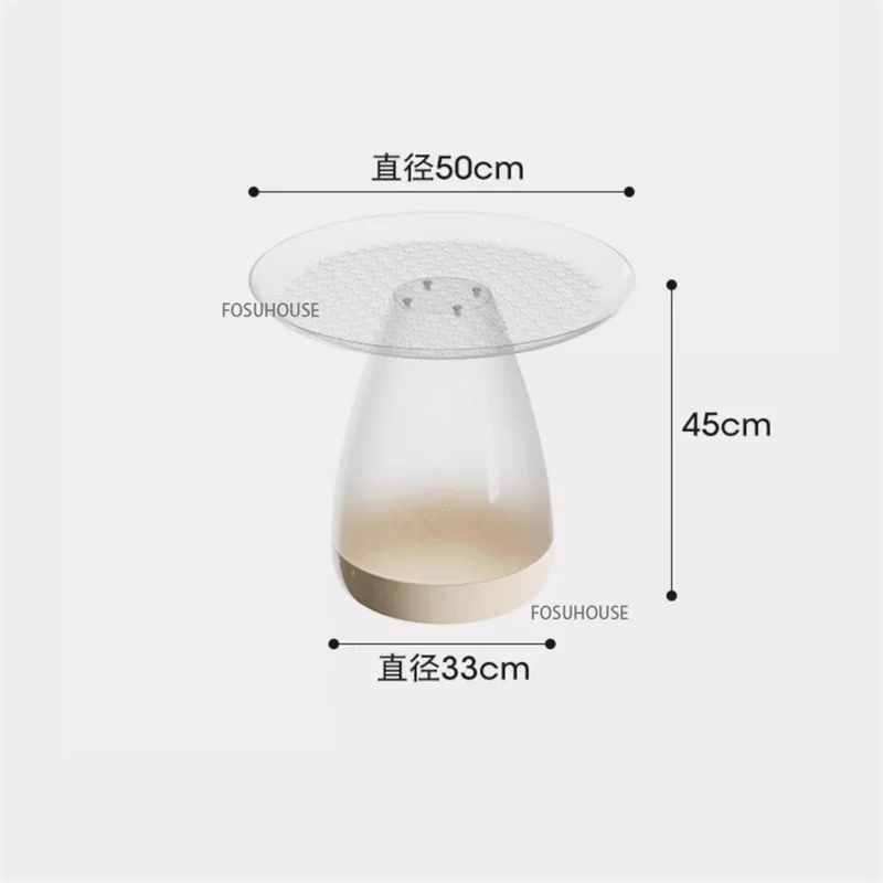 Nordic Plastic Transparent Nightstands Bed Side Storage Rack Modern Simple Small Round Table Minimalist Creative Bedside Table