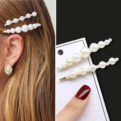 Handcrafted Pearl Hair Clip Set: Elegant Geometric Flower Barrettes (S5)