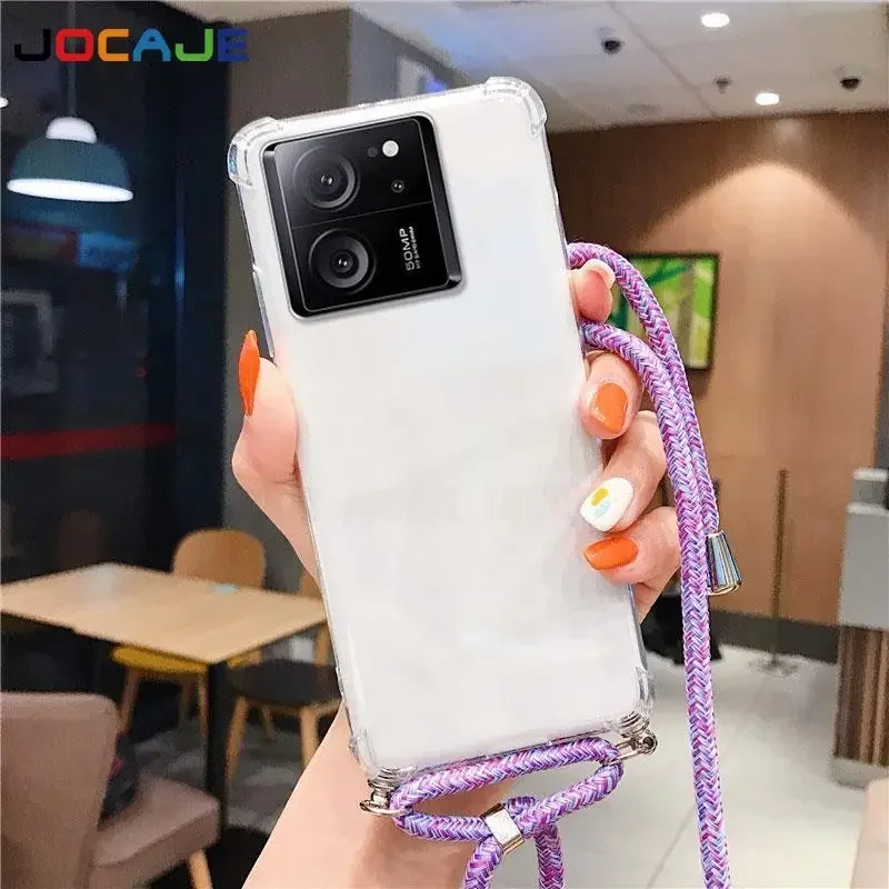 Transparent Shockproof Crossbody Lanyard Case