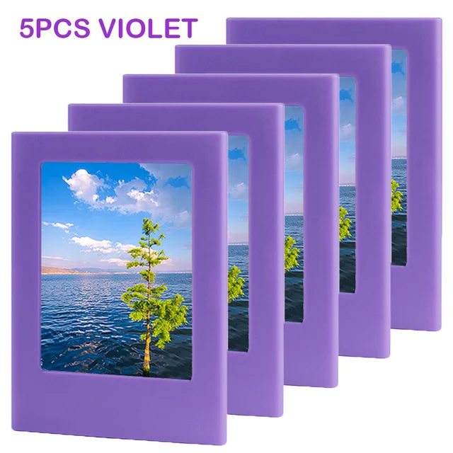 Magnetic Photo Frame Set: 5-Pack of 3-Inch Refrigerator Picture Holders