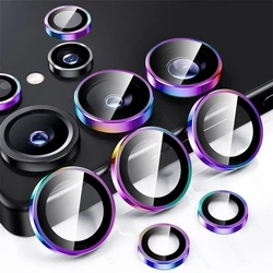 Diamond Camera Lens Protector Case with Full Cover Glass and Metal Ring for Ultimate Lens Protection (Colorful - 04)