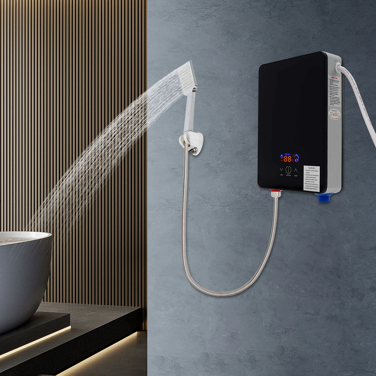 Durchlauferhitzer Edelstahl 6500 W 220 V – Sofort heißes Wasser