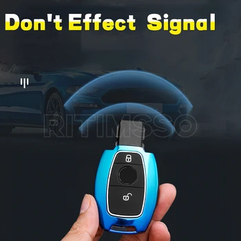 Lega Car Key Case Cover Protection Shell Cover accessori per Benz E C Class W204 W212 W176 GLC CLA GLA Car Styling - Lega Car Key Case Cover Protection Shell Cover accessori per Benz E C Class W204
