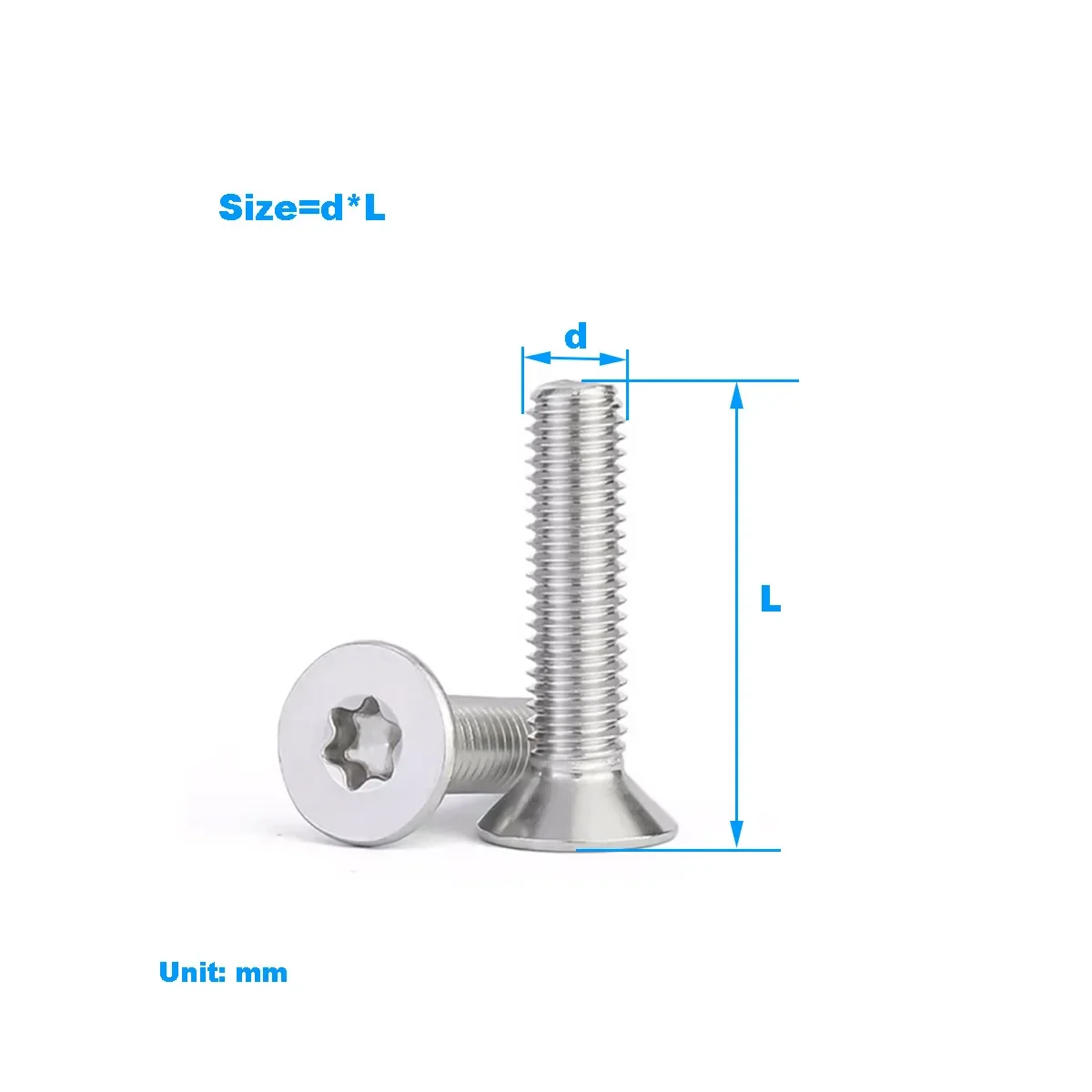 

304 Stainless Steel Screw / Countersunk Flat Head Internal Plum Blossom Anti-Theft Fastener M2M2.5M3M4M5M6M8M10