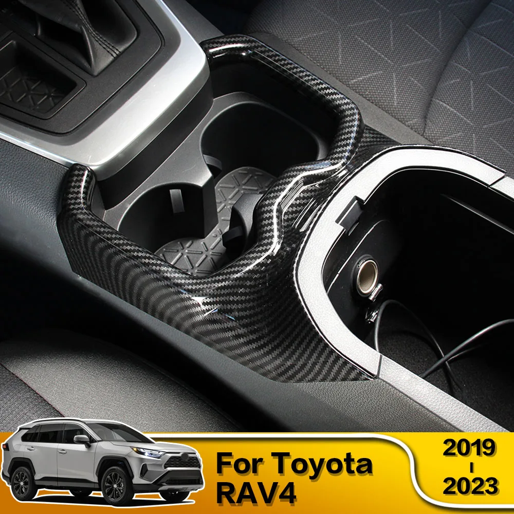 

1Pcs Car Front Row Water Cup Cover Frame Decoration Interior Auto Accessory For Toyota RAV4 XA50 Hybrid 2019 2020 2021 2022 2023