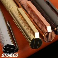 STONEGO Metal Ballpoint Pen, Retractable Signature Pen Crest Style Metal Housing Black Ink Medium Point 1.0mm 6