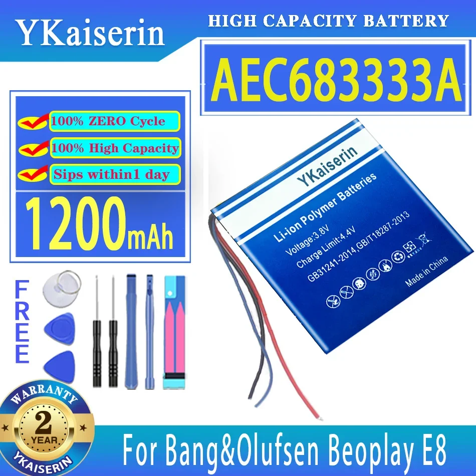 Ykaiserin Aec683333A 1200Mah Batteria Di Ricambio Per Bang & Olufsen Beoplay E8 E 8 Tws Bateira