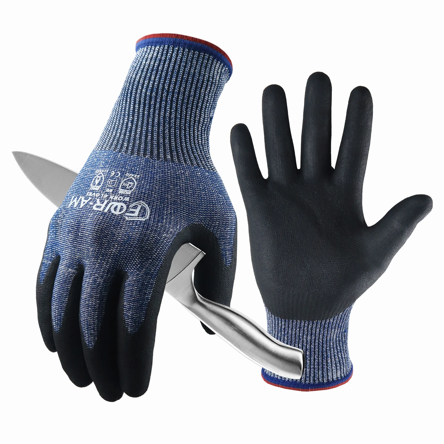 Heavy Duty Cut-Resistant Gloves with Firm Grip and Touchscreen Capability