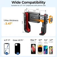 Joyroom 2024 Bike Phone Holder Universal One-hand Operation Bicycle Motorcycle Phone Holder For 4.7-7" Mobile Phone Shockproof 5