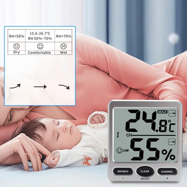 448B Digitális Hőmérő Higriller Beltéri Nagy Képernyő Száraz Nedves Vezérlés Hőmérséklete És Páratartalma Kiegészítők - Image 4