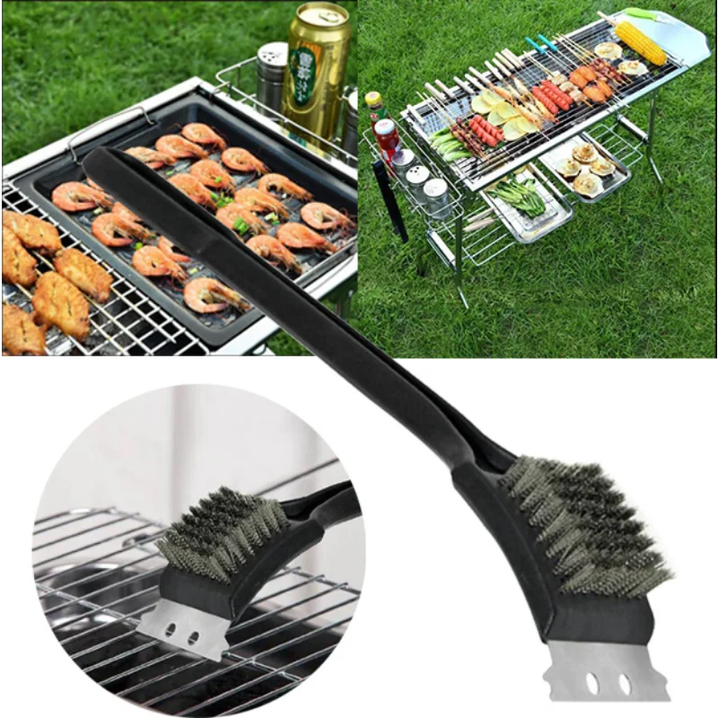 Durable Barbecue Grill Cleaning Brush With Wire Bristles