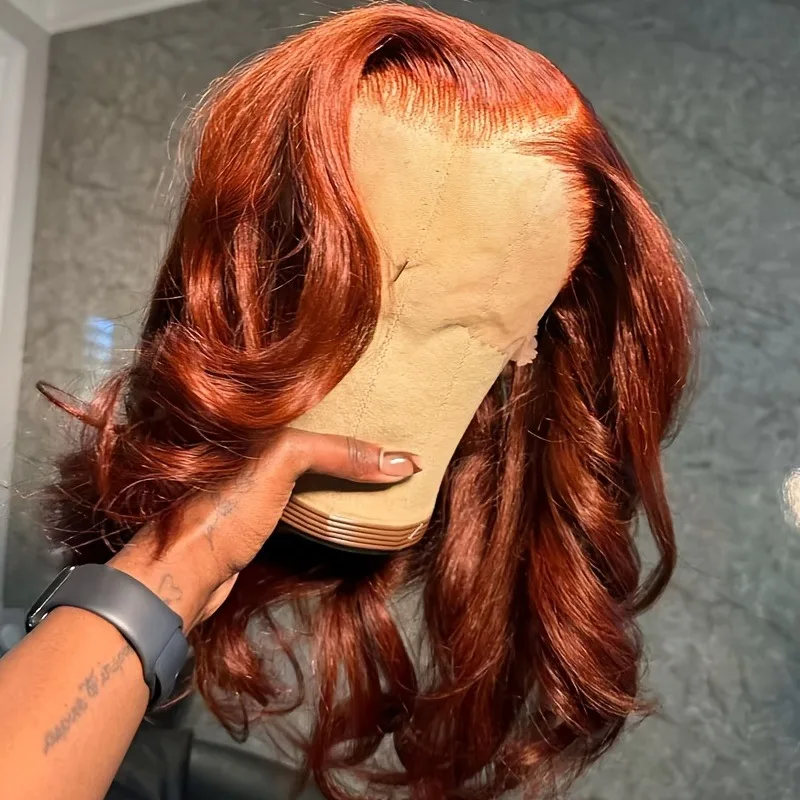 350 Ginger Orange Human Hair Wig Body Wave Pre Plucked With Baby Hair Lace Front Wigs 13x4 Ear To Ear Lace Body Wave Lace Wigs 1 3