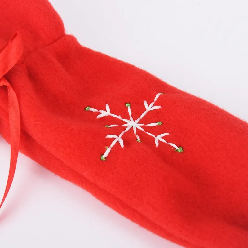 Embroidered Christmas Leg Covers for Chairs & Tables - Festive Knitted Slip-On Protectors  for  Hotel/Restaurant Decor