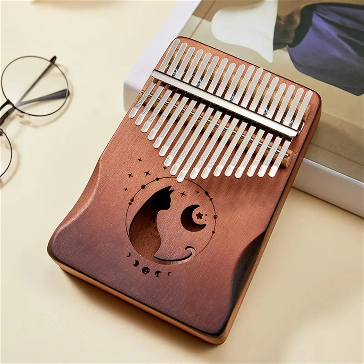 Piano de pulgar profesional Kalimba, chapa de madera maciza, teclado de 17/21 teclas, instrumento Musical, regalo de Navidad