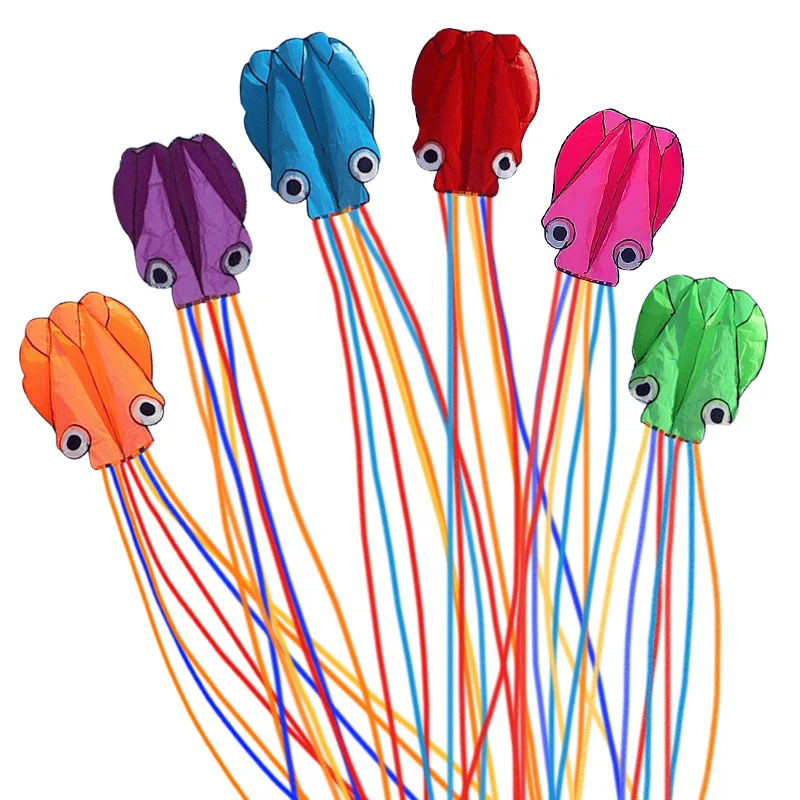 4M Octopus Kite Outdoor Toy Single Line Stunt Soft Power Sport Whole Kite With Flying Tools Inflatable Easy Fly Toy For Children