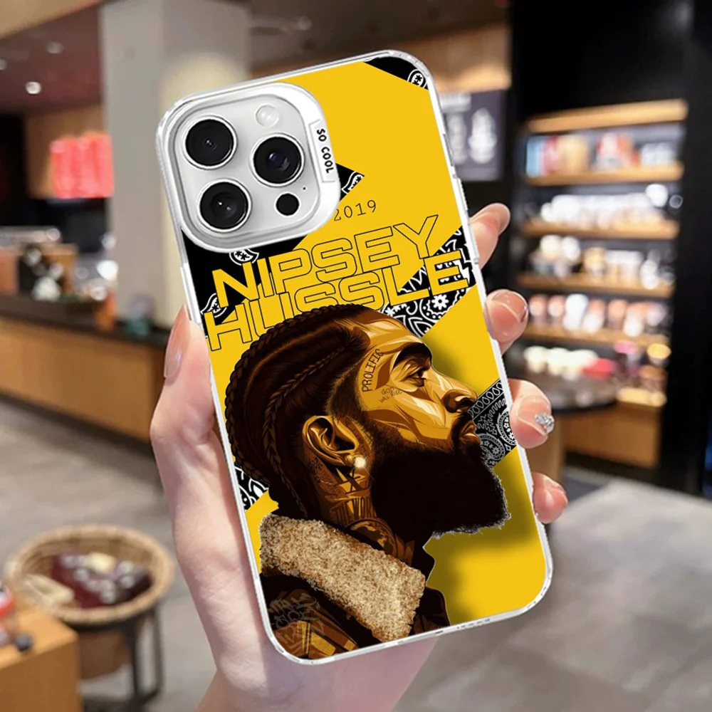 N-Nipseys 래퍼 H-Hussles 휴대폰 케이스, 아이폰 16 15 14 13 12 11 프로 맥스 X XR XSMAX 무광 충격 방지 후면 커버