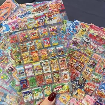 10 adesivi per imballaggio alimentare snack per telefono PET impermeabile adesivo per album di cartoni animati diario di cancelleria Kawaii