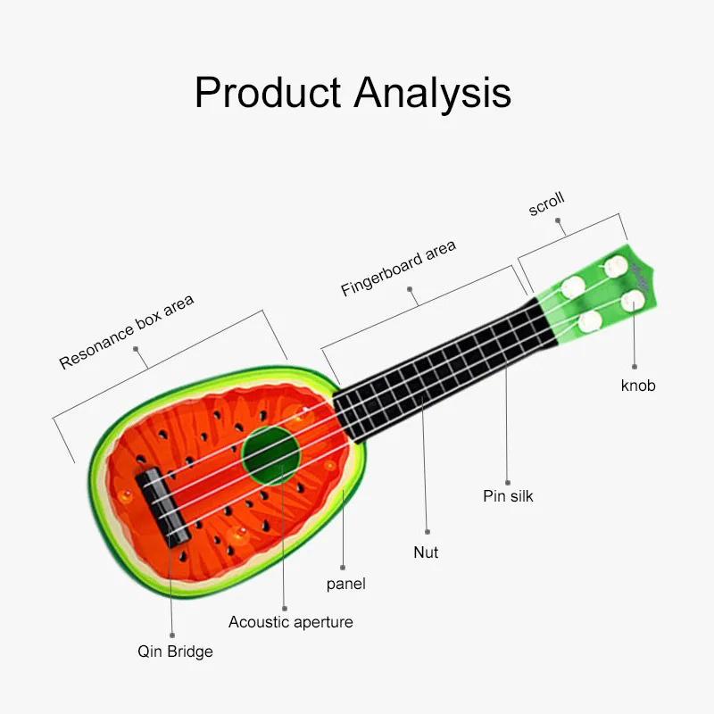 Plastic Ukulele Mini Simulation Fruit Style Stringed Instruments Beginners Children Toys Lovely Cartoon Enlightenment Puzzle TMZ ukulele set