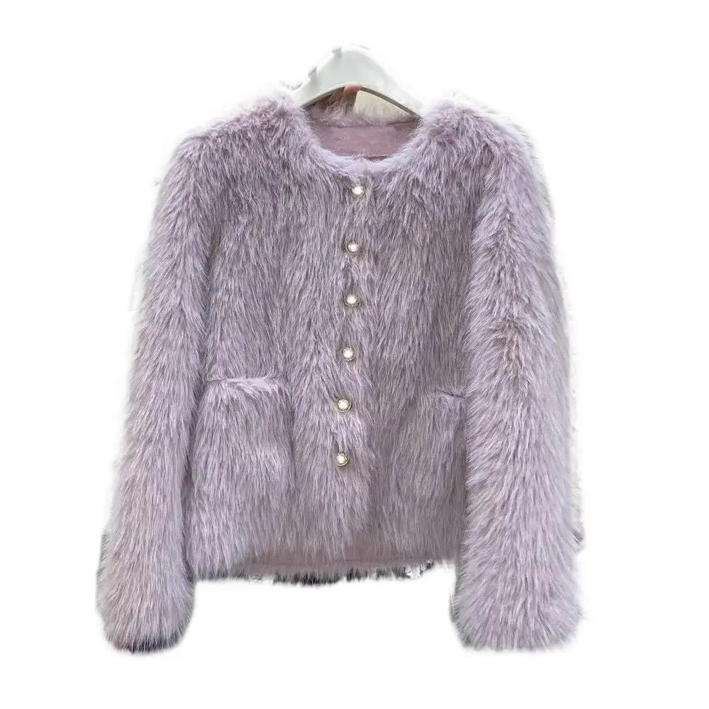 

2023 Winter Women's Clothing High Class Elegant Faux Fur Coat Winter New