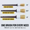 UNTIOR 3/5Pcs Detail Dudes Boars Hair Ultra Soft Car Detail Brushes Perfect for Washing Emblems Wheels Interior Auto Accessories 3