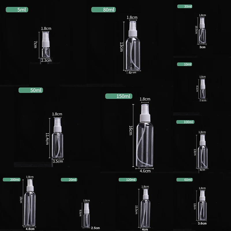1PC Bottle Clear Plastic Empty Spray Bottle Portable Refillable Perfume Clear Sample Dispenser Small Spray Bottle 4