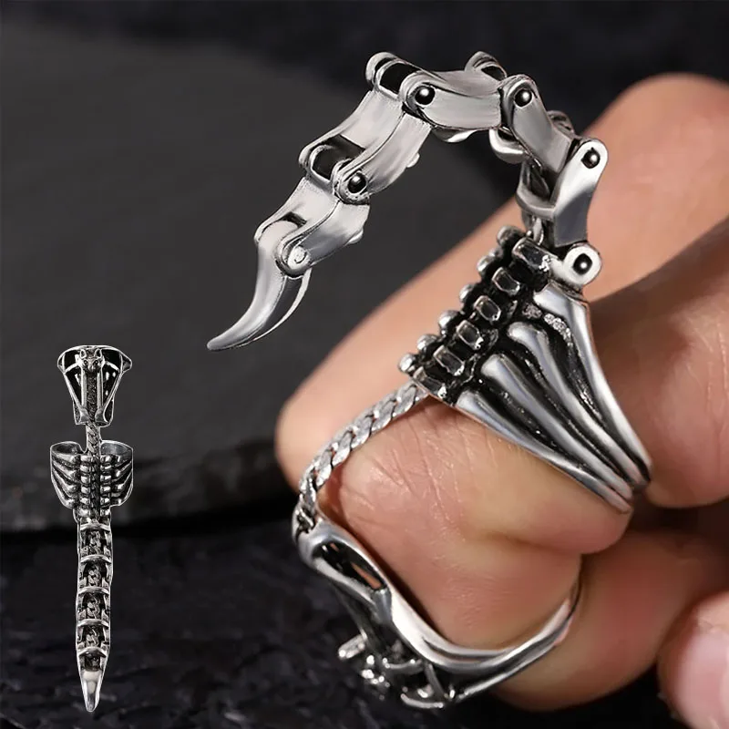 

Popular Movable Scorpion Tail Ring Gothic Knuckle Joint Finger Ring Punk Rock Hinged Activity Rings Halloween Cosplay Ring