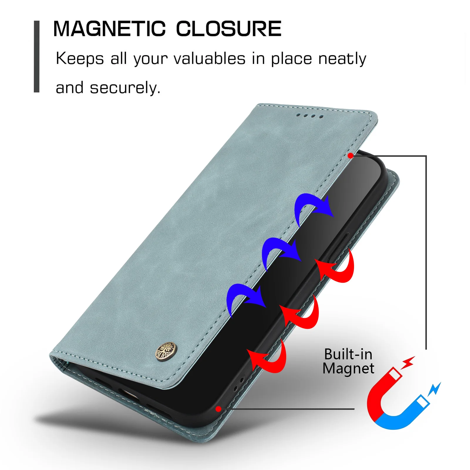 Dopamine Colour Flip Phone Case with Card Slot & RFID Blocking