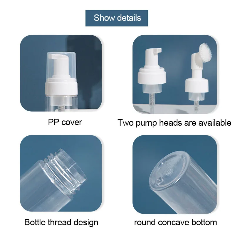 Portable Silicone Brush Foaming Facial Cleanser Bottle