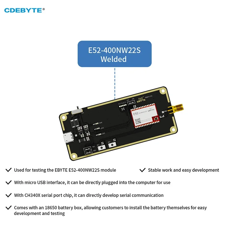LoRa Mesh Wireless Module Test Board CDEBYTE E52-400NW22S-TB 433MHz 22dBm USB Interface Pre-Welded E52-400NW22S Self-routing