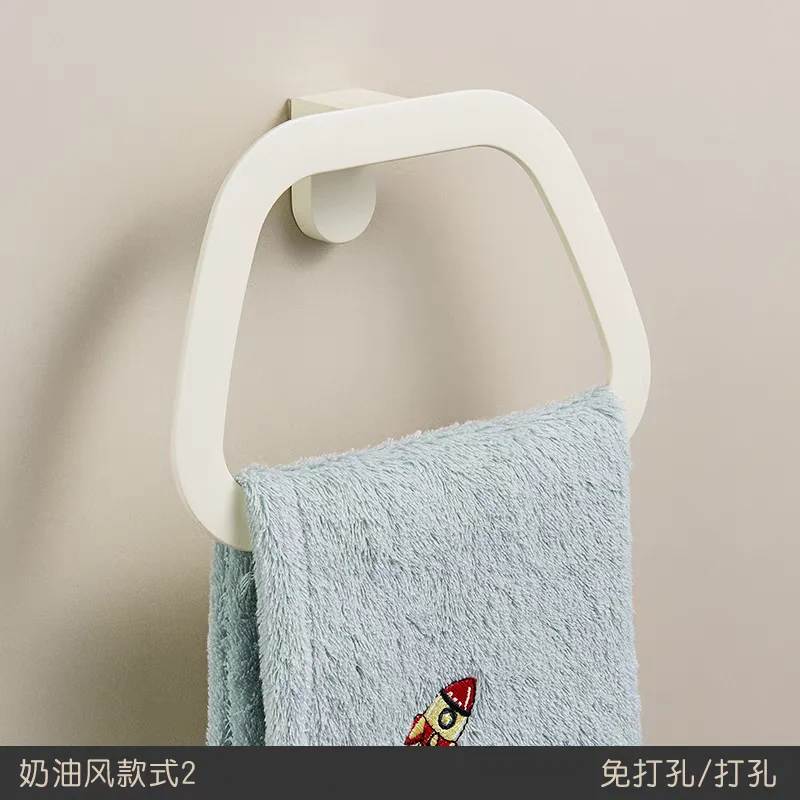 Kit Bathroom Hardware Set Kit Banheiro Towel Bar Wall Mount White Black Towel Ring Holder Hand Robe Hook Hanger Nail Free