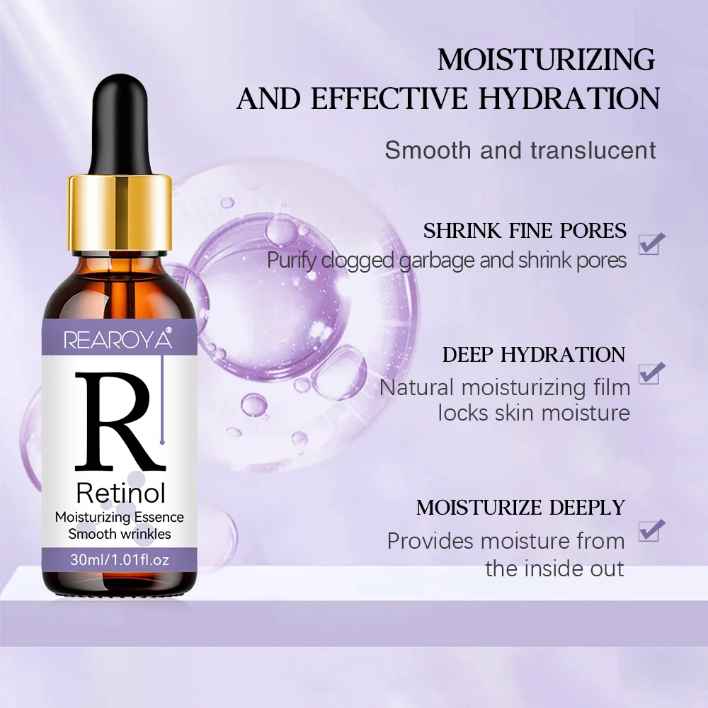 REAROYA Retinol Essence Smoothes Wrinkles Reduces Fine Lines Reduces Traces Caused By Age Tightens Strengthens Skin Elasticity 4