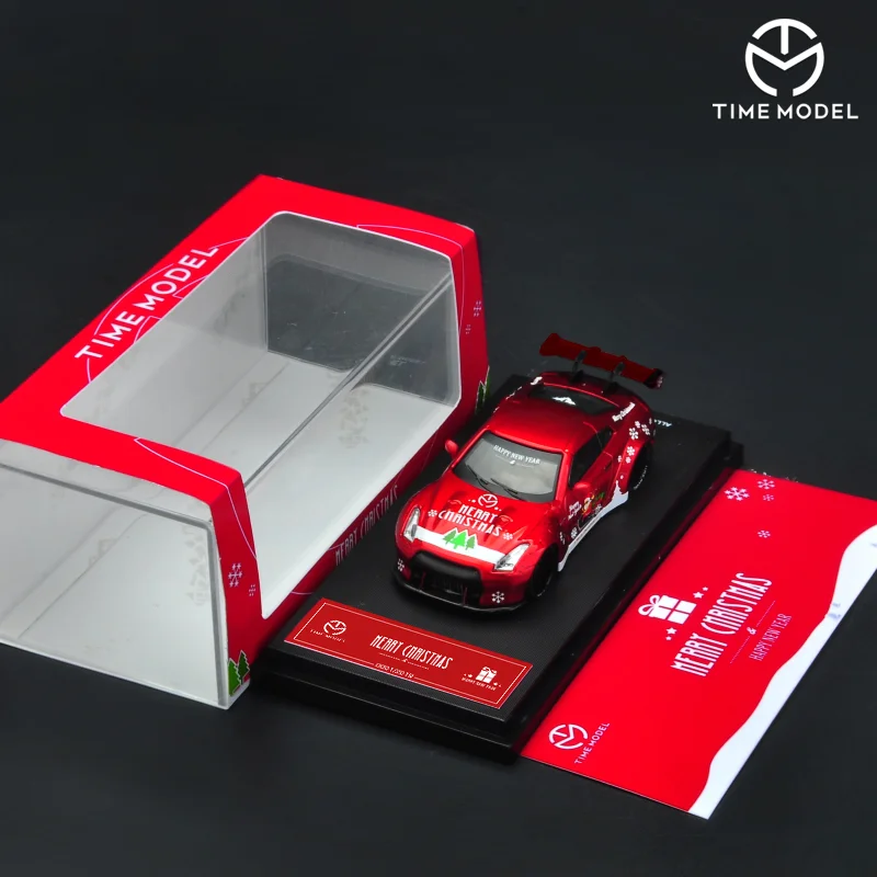 TimeMicro1:64 skyline GTR R35 Christmas Edition Red high-tail simulation alloy car model 3