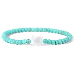 2024 Handmade Healing Energy Turquoise Stone Charm Bracelet - Bohemian Blue and Green Jewelry Gift - Ablout 19cm (Type 4)