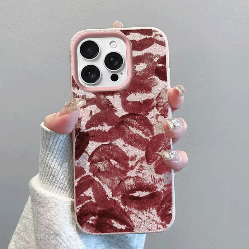 Red Lips Kiss Print Phone Case
