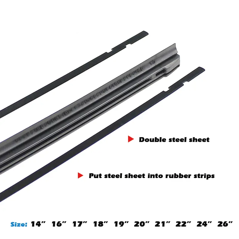 Car Wiper Blade Elastic band Windscreen Vehicle Insert Rubber Strip Refill 8mm 14"16"17"18"19"20"21"22"24"26"28" Accessorie 1pcs - Image 4