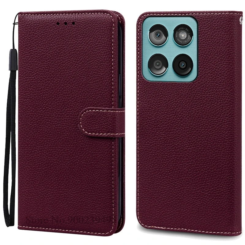 Luxurious Leather Wallet Flip Cover for Motorola Edge 60 Fusion - Stylish Stand Book Design
