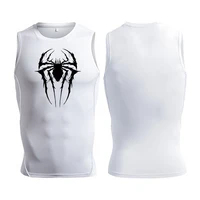 Spider Print Tank Tops for Men Athletic Quick Dry Sleeveless Compression Shirt Gym Workout Running Vest Baselayers Undershirts 2
