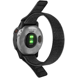 Nylon Quick - Dry Hook and Loop Watch Band - Versatile Sizes - 22mm (Black)