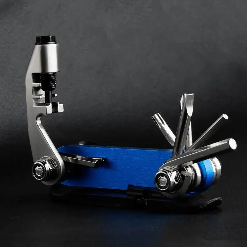 Multifunctional 14 in 1 Bicycle Repair Tool Kit Alloy Steel Maintenance  Set Cross Screwdriver Chain Cutter