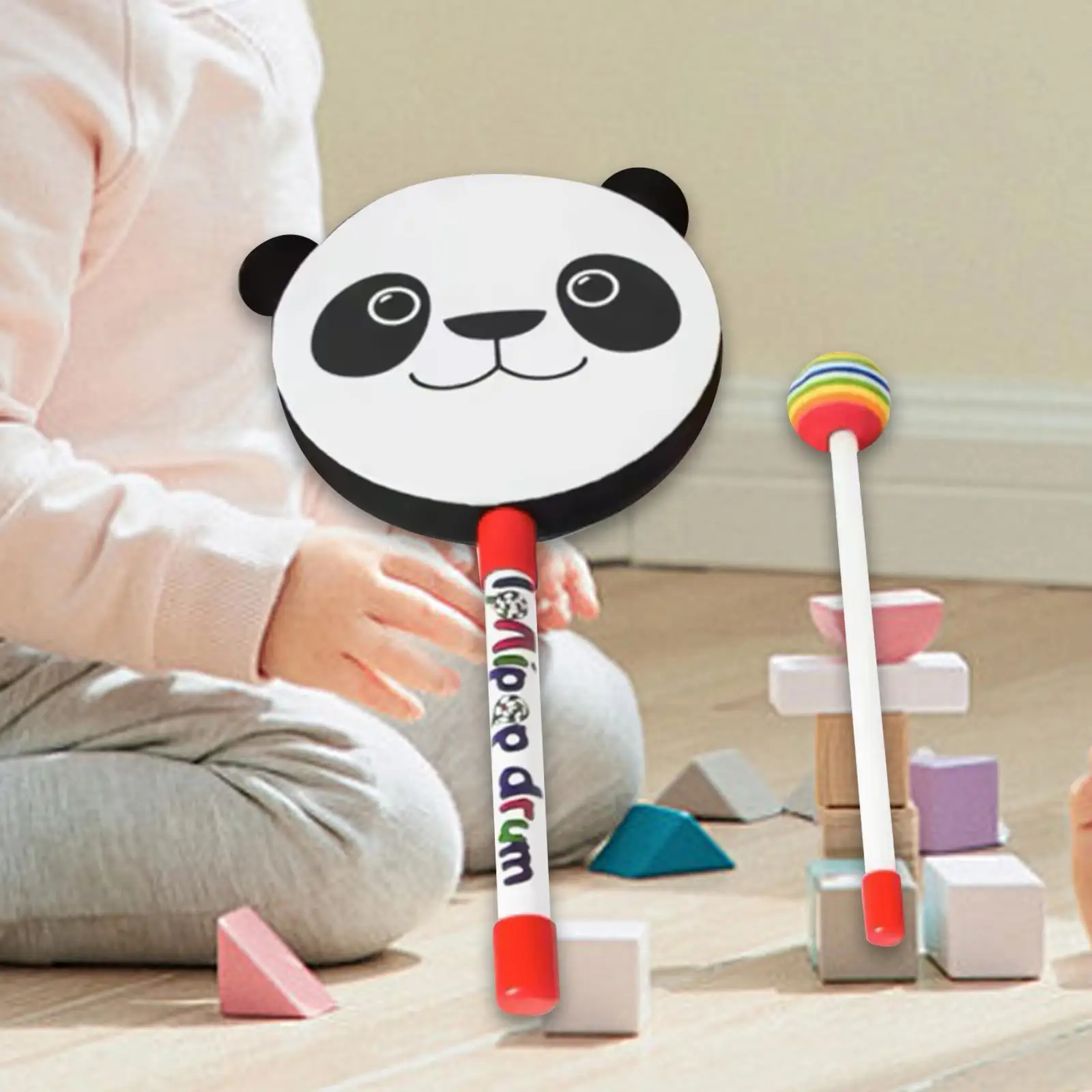 Kids hand drum cartoon sensory development toys music educational toy with mallet for birthday gift children home boys and girls